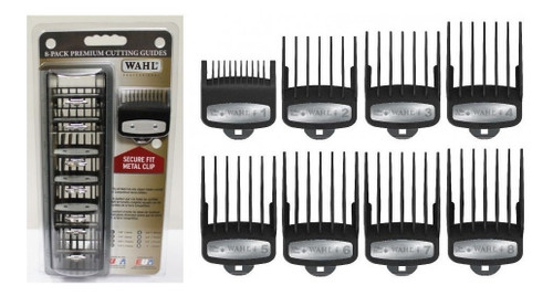 WAHL PROFESSIONAL SECURE FIT METAL CLIP 8-PACK PREMIUM CUTTING GUIDES KIT #3171-500
