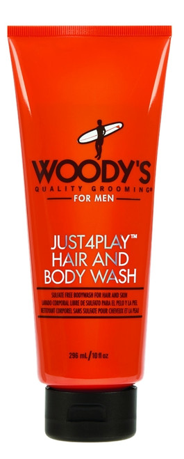 WOODY'S FOR MEN JUST 4PLAY HAIR BODY WASH 10 OZ