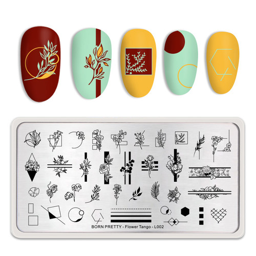 BORN PRETTY FLOWER TANGO STAMPING L002