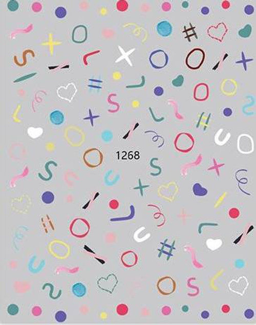 CALCOMANIA PARA LAS UÑAS DE GRAFITI Y CORAZONES