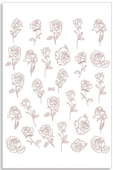 CALCOMANIA PARA DISEÑO DE UÑAS DE ROSAS