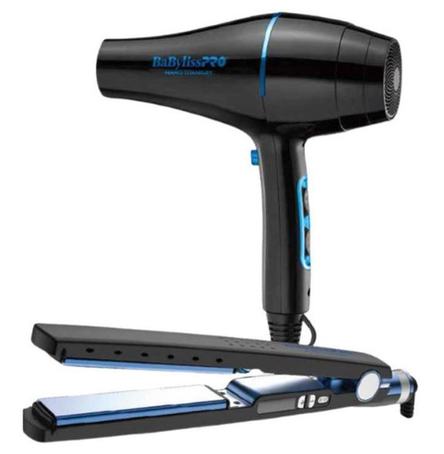 BABYLISS PRO PREPACK BLOWER + PLANCHA NANO TITANIUM 1 1/4
