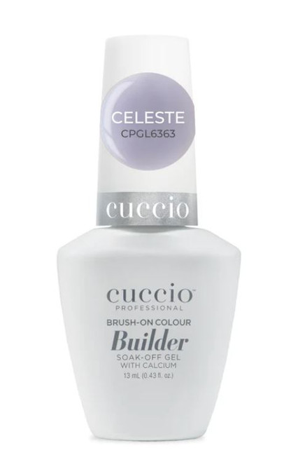 CUCCIO PROFESSIONAL BUILDER BRUSH-ON COLOUR SOAK-OFF GEL WITH CALCIUM CELESTE 13ML
