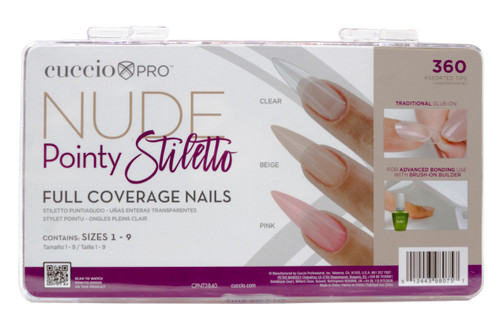 CUCCIO PRO UNAS NUDE POINTY STILETTO FULL COVERAGE P/360