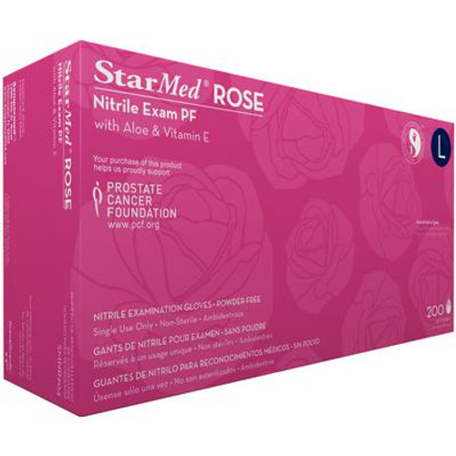 SEMPERMED STAR MED ROSE NITRILE GLOVE POWDER FREE LARGE