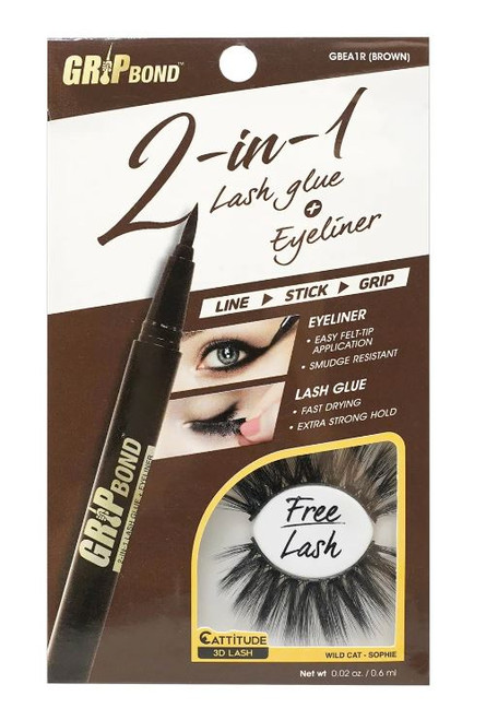 2 IN 1 LASH GLUE + EYELINER BROWN 2 IN 1 LASH GLUE + EYELINER BROWN