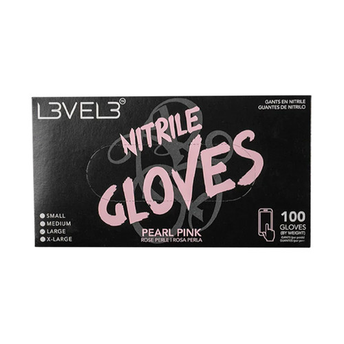 LEVEL 3 NITRILE GLOVES PEARL-PINK- LARGE pk 100