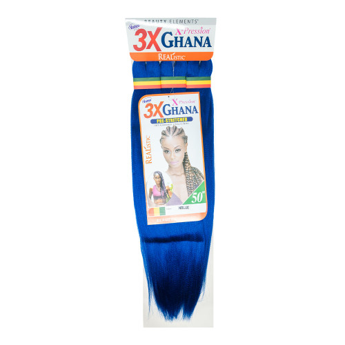 EXTENSION REALISTIC 3X-GHANA BRAID 50" #BLUE