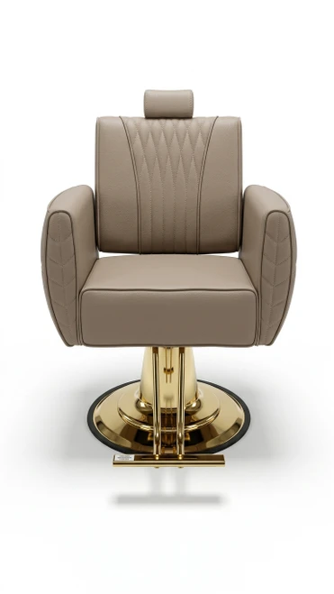 SILLA RECLINABLE CREMA & BASE GOLD