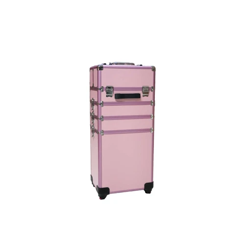 MALETA MAKEUP ROSE GOLD C/RUEDA 5 PIEZA