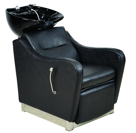 SHAMPOO BOWL DE PORCELANA NEGRO CON SILLA RECLINABLE NEGRO