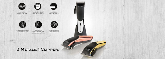 GAMMA+ X-ERGO LINEAR CORDLESS CLIPPER WITH 9V MICROCHIPPED MAGNETIC MOTOR