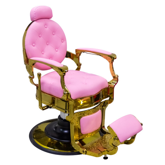 SILLA BARBERO LUXOR VINTAGE PINK Y DORADO