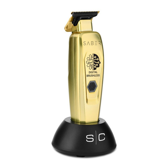 STYLECRAFT SABER  PROFESSIONAL FULL METAL BODY DIGITAL BRUSHLESS MOTOR CORDLESS HAIR TRIMMER GOLD