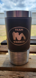 Team Wanker Logo Tumbler- Stainless Steel with Rustic Brown/Silver Leatherette Team Wanker Logo Tumbler- Stainless Steel with Rustic Brown/Silver Leatherette