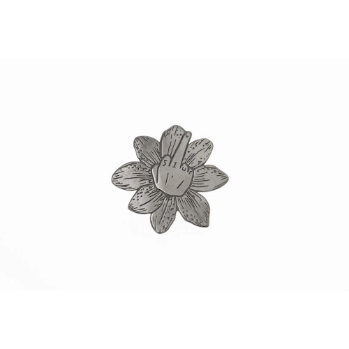 925 Sterling Silver Flower Earrings Pair, black rhodium plated, 23mm, Nickel-Free, Passivation-Treated, Made in Italy, SIWF signature flower-fist design