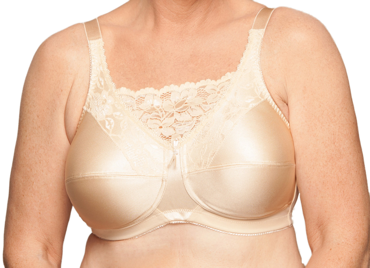 Post Mastectomy Nylon Knit Fiberfill Bra 38AA Blush Beige