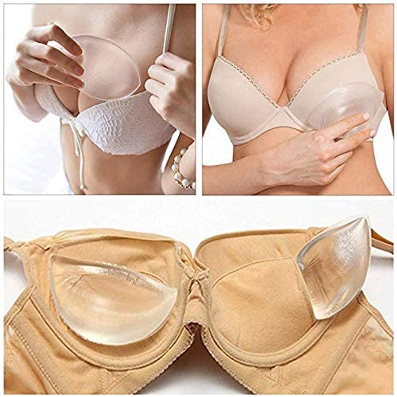 FUNCYboo 4 Pairs Silicone Bra Inserts Lift Breast Inserts