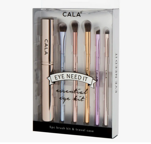 Set Includes: Eye Shadow Brush, Tapered blending brush, blending brush, angled brow brush, smudge brush.

Key Features: Easy for travel Premium Synthetic Bristles Comes with a chic and compact metal brush holder.