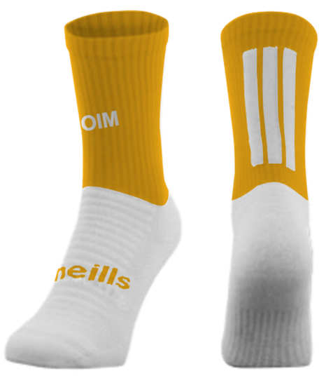 Antrim Camogie Koolite Max Midi Sports Socks  Amber/White (Adults)