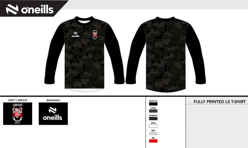Leigh East ARLFC Team Long Sleeve Top Black (Kids)