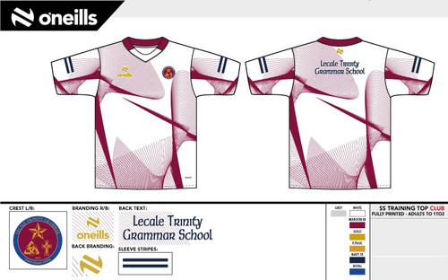 Lecale Trinity Grammar School Team Short Sleeve Training Top Leavers 2026 (No number) (Kids)