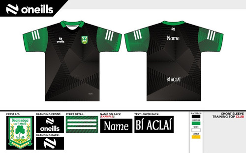 Teemore Shamrocks GAC Team Short Sleeve Training Top Summer Camp Green (Adults)