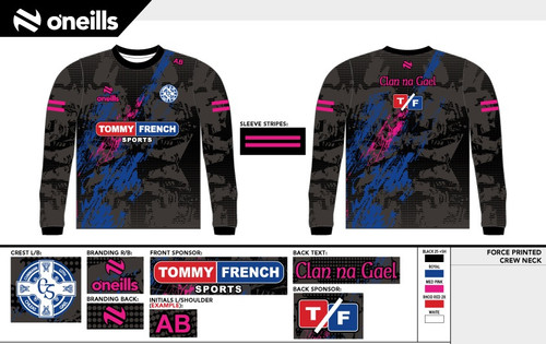 Clan Na Gael Force Warmup Top Pink (Kids)