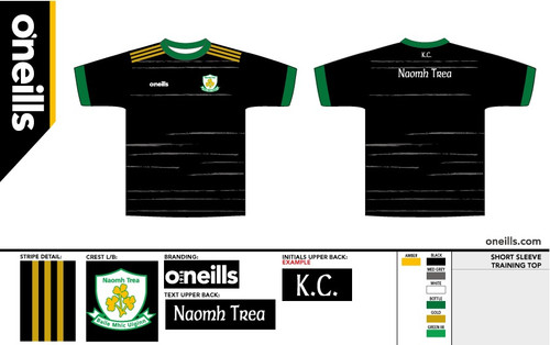 Naomh Trea Short Sleeve Training Top Black (Adults)
