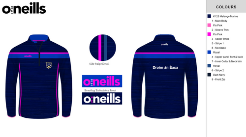 Drumaness Auckland Brushed Half Zip Top Marine/Pink (Kids)