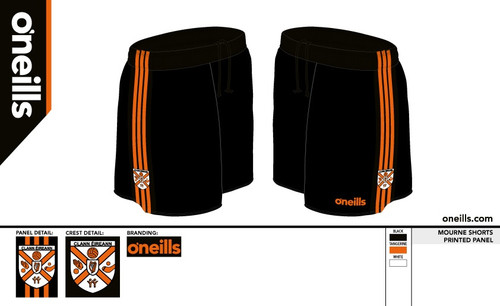 Clann Éireann GAC Black Panel Shorts (Adults)