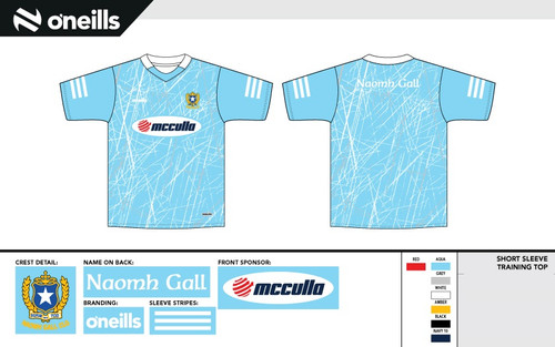 St. Galls Team Short Sleeve Training Top Sky (Adults)