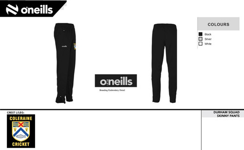 Coleraine Cricket Club Durham Skinny Tracksuit Bottoms (Kids)