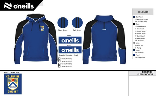 Coleraine Cricket Club Dillon Fleece Hoodie (Adults)