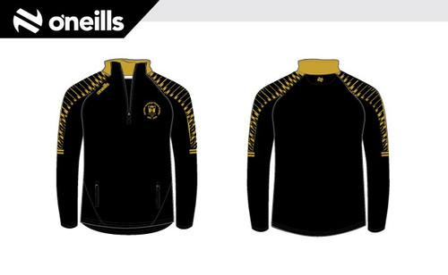 Castlederg GAC 50th Anniversary Cali Brushed Half Zip Top Black/Gold (Adults)