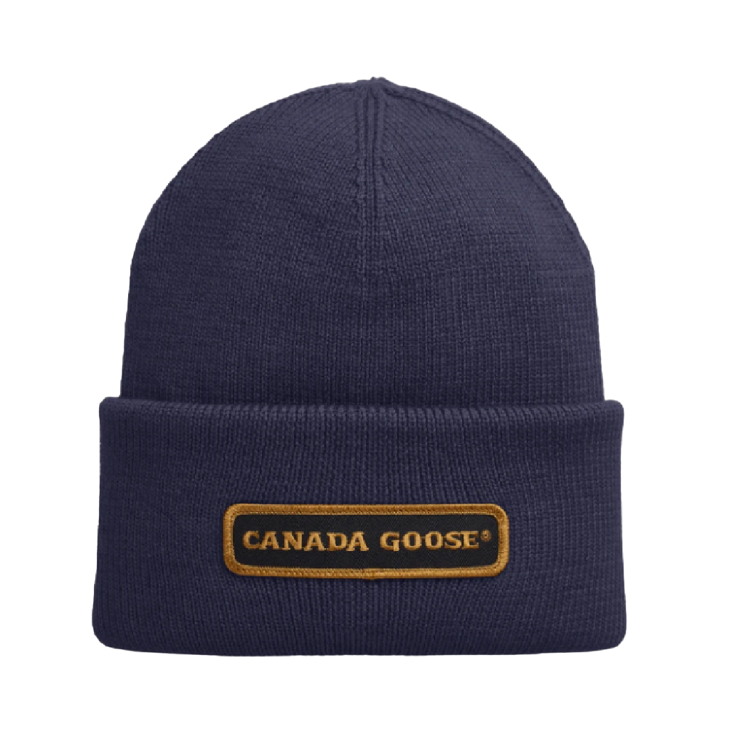 Canada Goose | Unisex Navy Heather Knit Beanie Canada Goose Arctic Beanie - Navy Heather | Editorialist main image 3