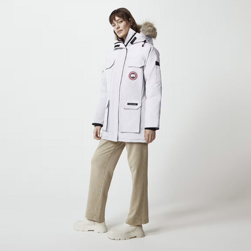 Parka White Canada Goose Fur Trim Expedition Parka Canada Goose