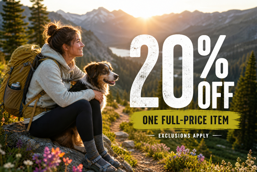 20% OFF ONE FULL-PRICE ITEM. Exclusions Apply.