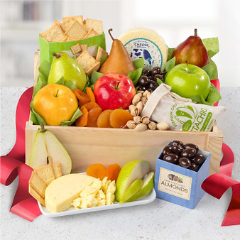 Gourmet Fruit, Cheese & Nut Gift Crate