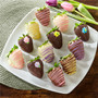 Flower Power Belgian Chocolate Covered Strawberries - 12pc