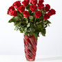 Classic Love Red Rose Bouquet with Luxe Swirl Vase