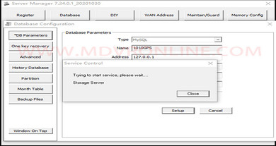 CMSV6 SERVER: Modify database port