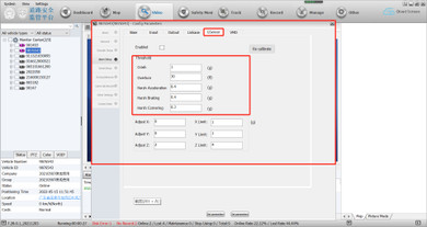 Modify the G-sensor parameter through CMSV6