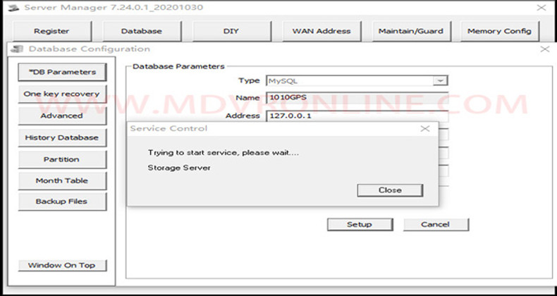 CMSV6 SERVER: Modify database port