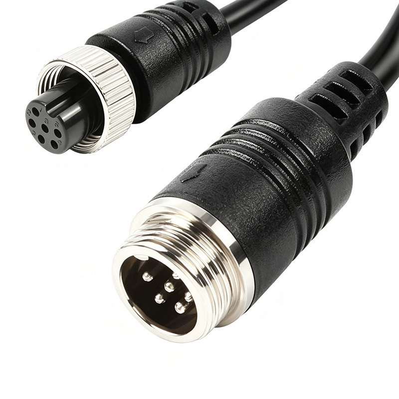 Male to female 6pin aviation cable for IP camera CCTV MDVR system