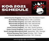 KOG 2021 Racing Schedule