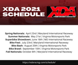 XDA 2021 Racing Schedule