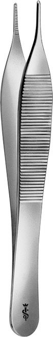 Aesculap Adson Dressing Forceps, Straight, 4.75 in., Delicate, Serrated, Reusable