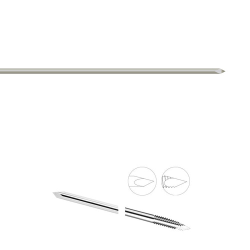 0.81mm (0.032none) K-Wire, 7none Long, Trocar Smooth End/Trocar Threaded End