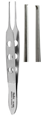 Integra-Miltex BISHOP-HARMON Dressing Forceps, 3.5none (87.75mm), Fine Cross Serrated Tips 0.45mm Wide